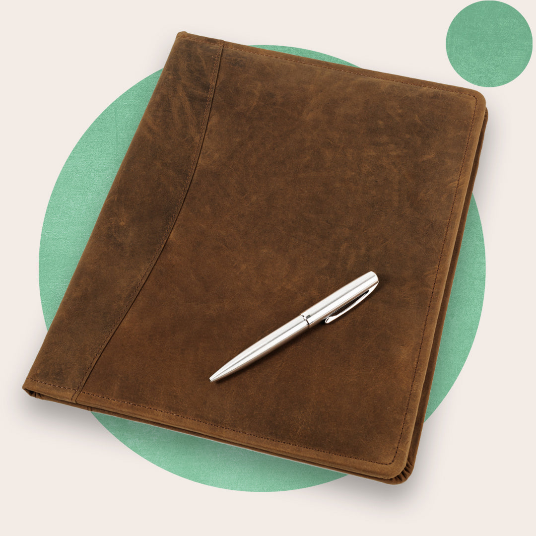 Brown Leather Portfolio by Moonster