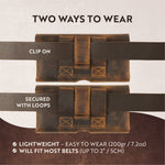 Moonster horizontal leather phone holster with a belt clip on