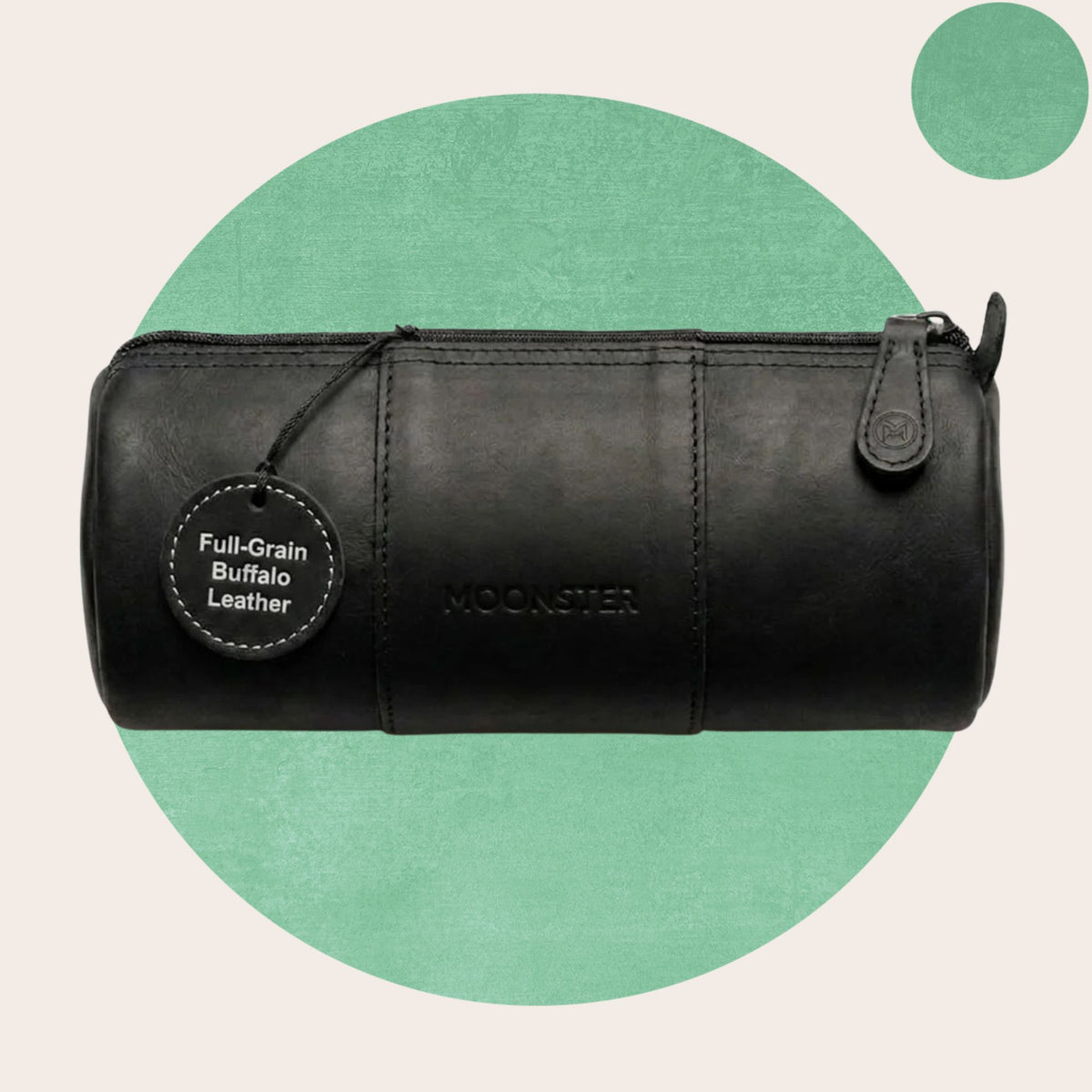 Leather Round Pen Case with Ruler