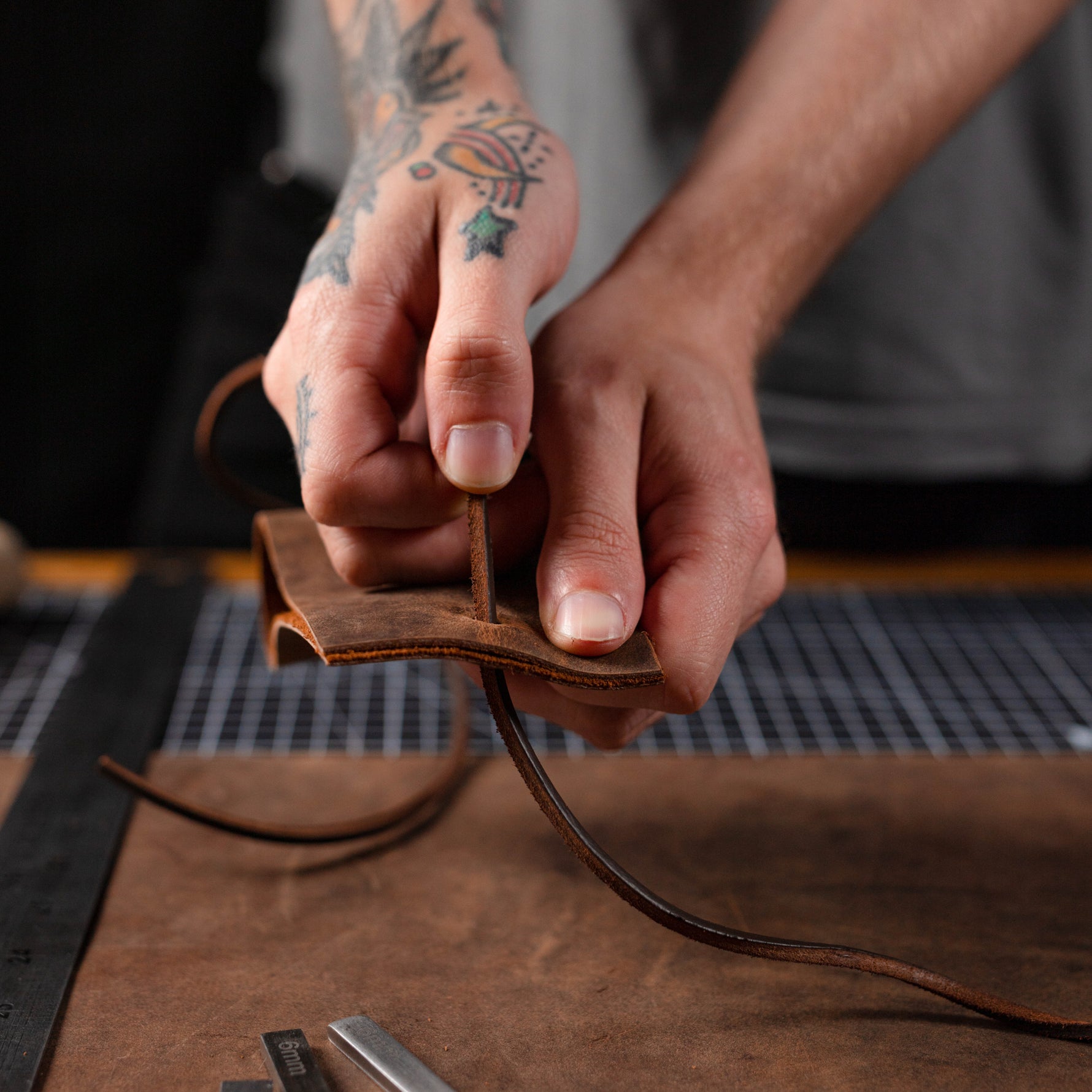 Soft Brown Leather Craft Bundle used by artisan