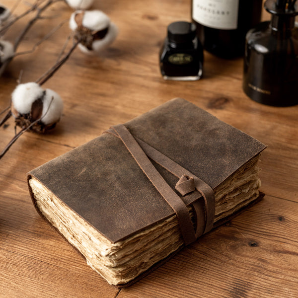 Deckle Edge Vintage Leather Journal