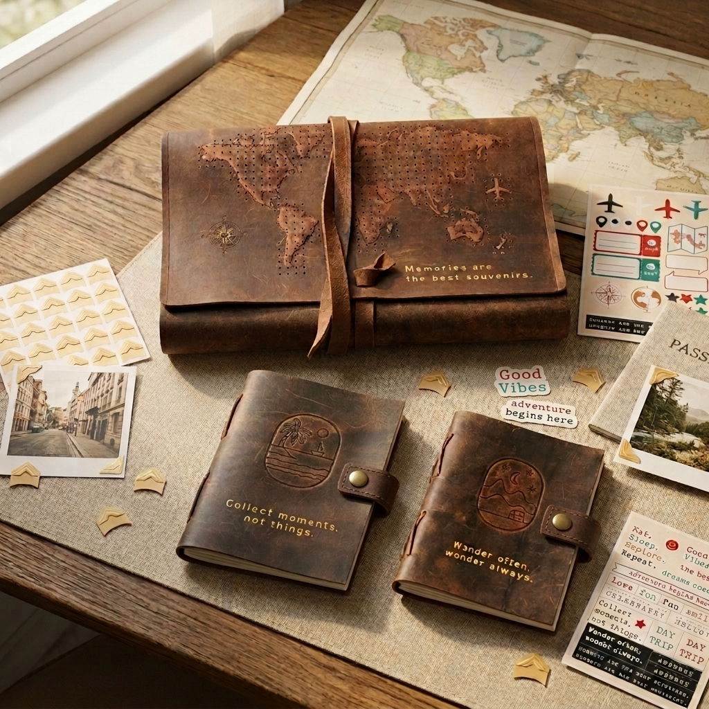 Travel Photo Album Gift Set – Stitchable World Map