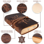 lined tree of life leather journal