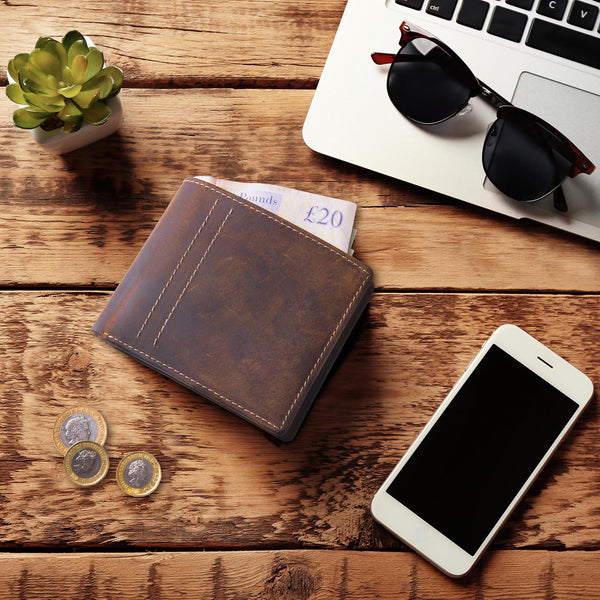 Men's Leather Wallet on the desk