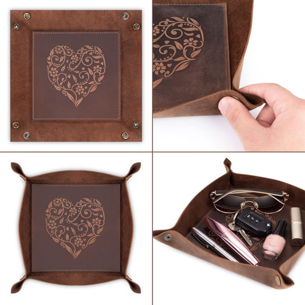 How to fold a Leather Heart Valet Tray
