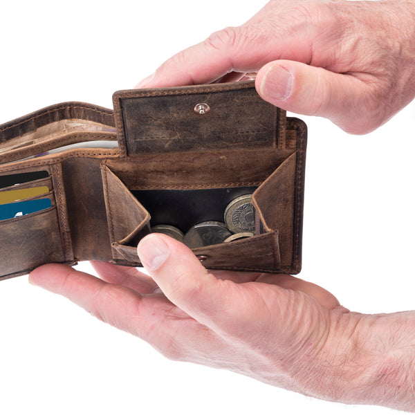 Men's Leather Wallet with a coin pocket