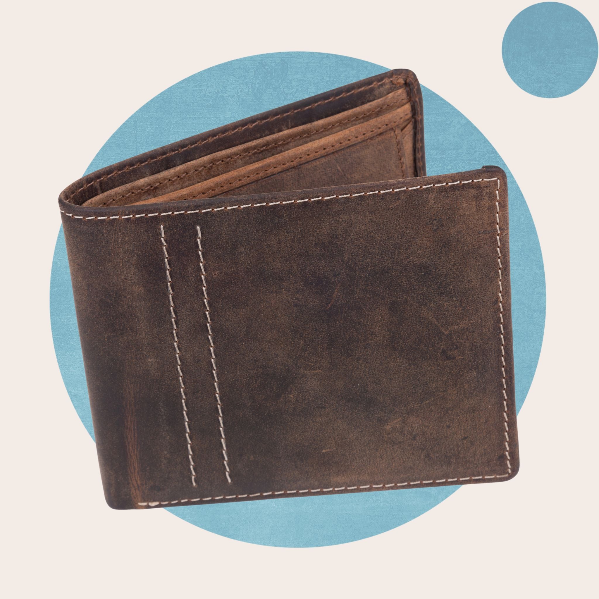 (Coffee) Super Slim Soft Wallet 100% Genuine Leather Wallet Purse Card Holders for Men